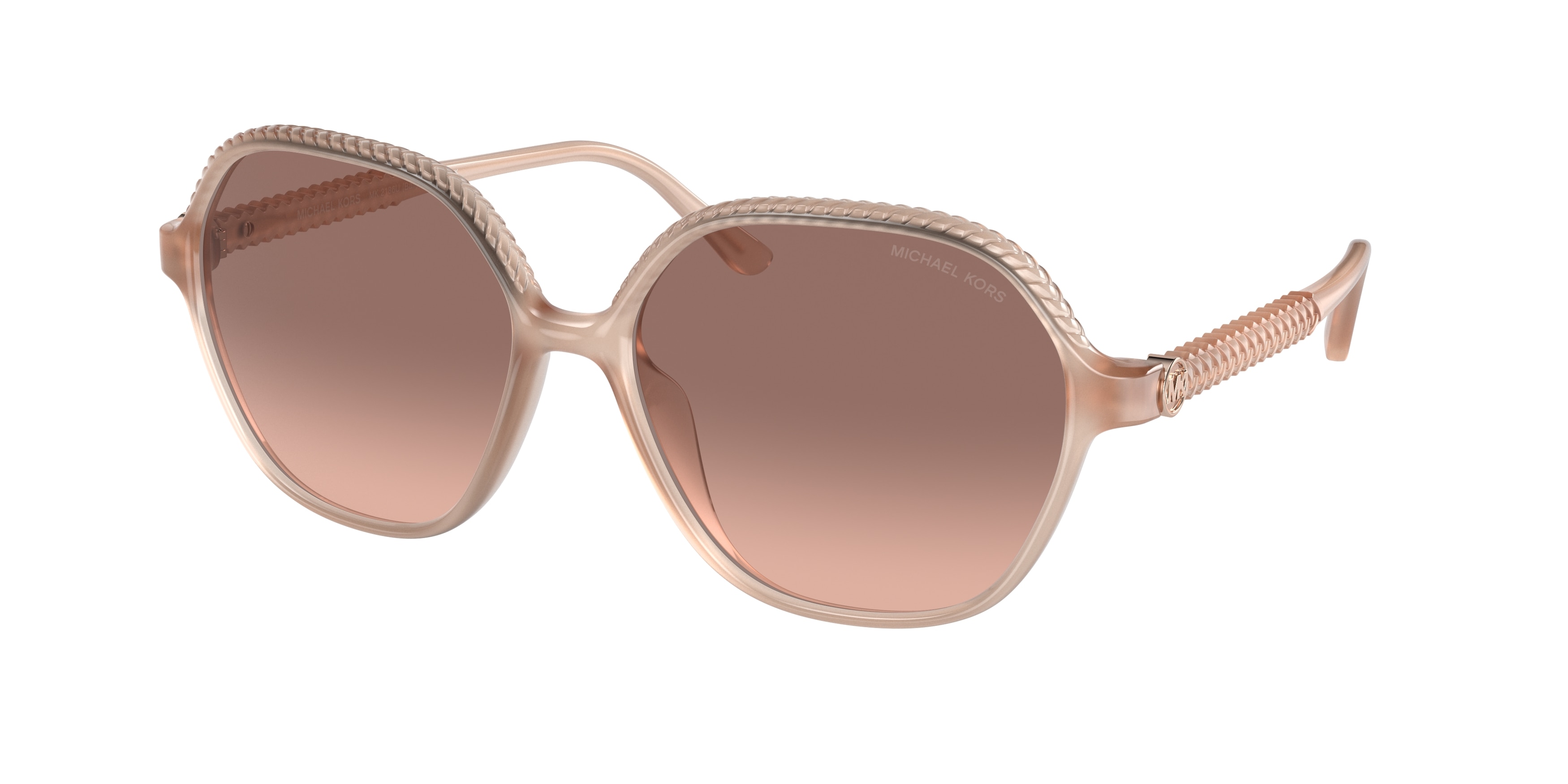 Michael Kors Femme MK2186U Bali 344913 Lunettes De Soleil Injecté Rose Marron GéOméTrique Normale Ombré-image